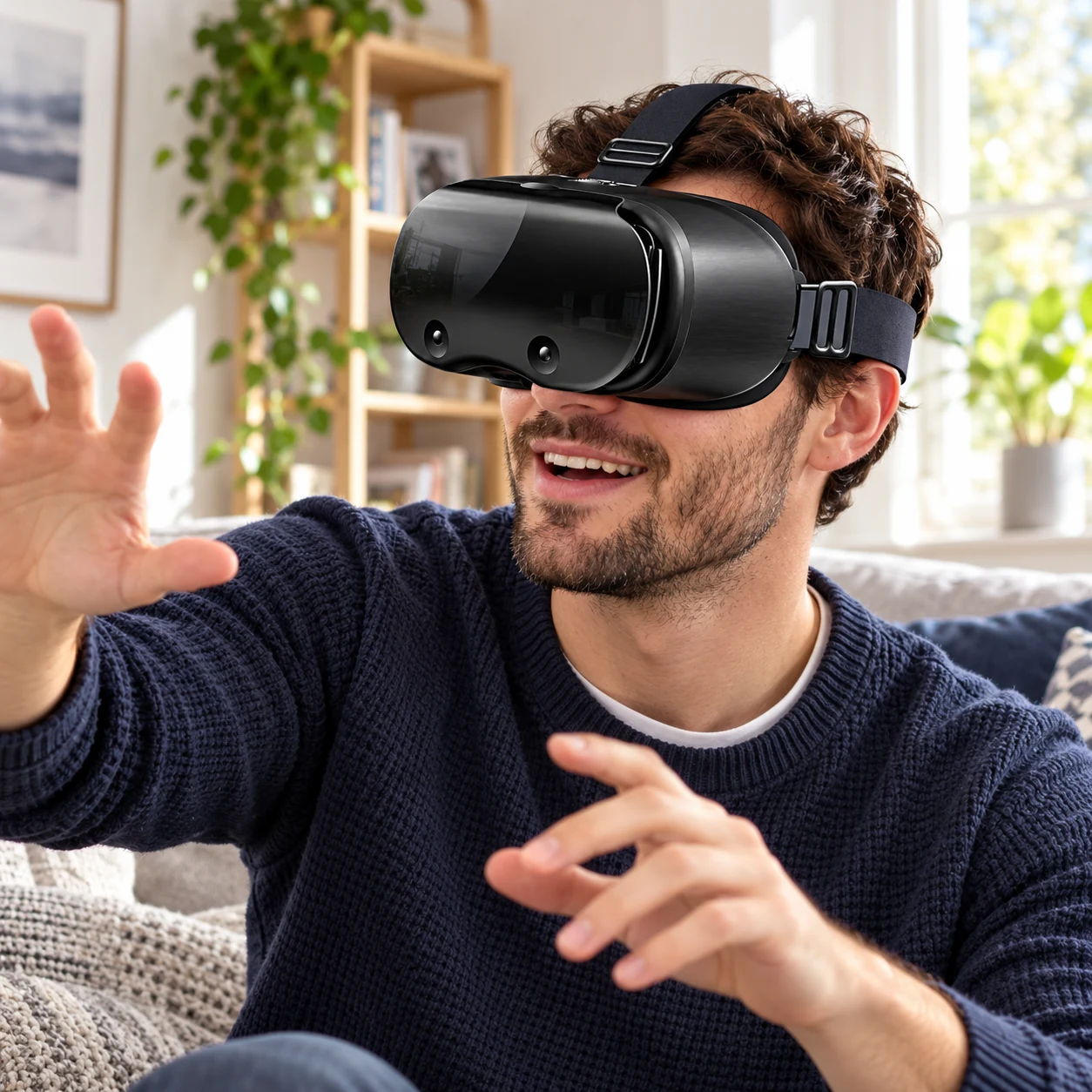 VRG X7 Pro VR Headset worn in a realistic everyday setting